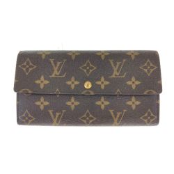 ◎◎ LOUIS VUITTON ルイヴィトン モノグラム ポシェット・ポルトモネクレディ M61726 ブラウン 長財布 Bランク