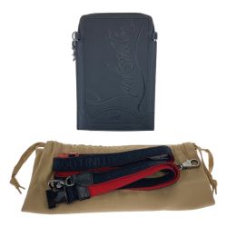 ◎◎ Christian Louboutin クリスチャンルブタン Loubilab ルビラブ ポシェット ブラック x レッド Aランク