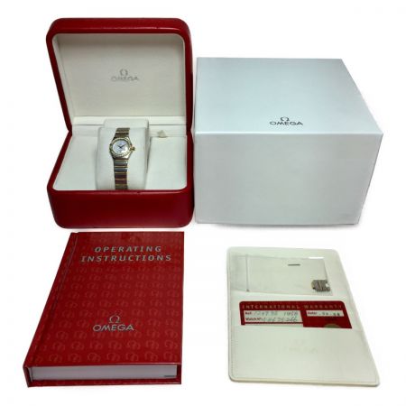  OMEGA オメガ コンステレーションミニ クォーツ レディース 腕時計 1267.75 ホワイト 箱・取説・コマ付 文字盤シェル