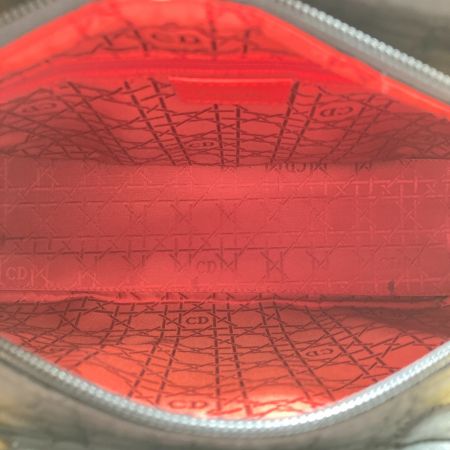  Christian Dior クリスチャンディオール ハンドバッグ ブラック×ゴールド(金具) x ゴールド金具 x レッド べたつきあり