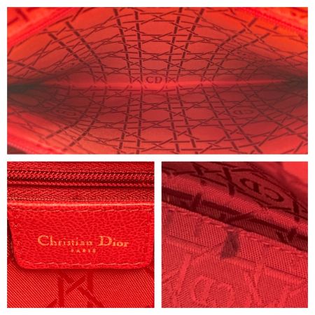  Christian Dior クリスチャンディオール ハンドバッグ ブラック×ゴールド(金具) x ゴールド金具 x レッド べたつきあり