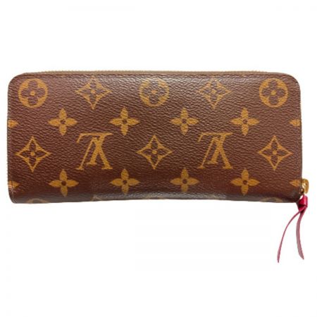  LOUIS VUITTON ルイヴィトン モノグラム ポルトフォイユクレマンス フューシャ M60742 ワインレッド 長財布