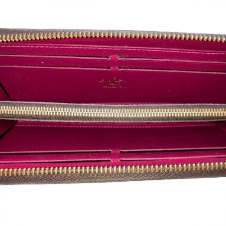  LOUIS VUITTON ルイヴィトン モノグラム ポルトフォイユクレマンス フューシャ M60742 ワインレッド 長財布