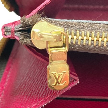  LOUIS VUITTON ルイヴィトン モノグラム ポルトフォイユクレマンス フューシャ M60742 ワインレッド 長財布