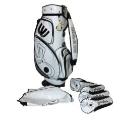 ◎◎ M・U・SPORTS  キャディバッグ 8.5型 4.8kg ホワイト ヘッドカバー付 Cランク