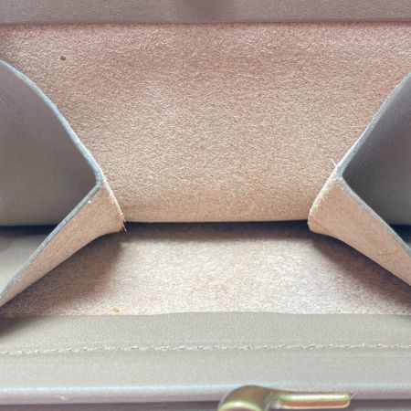  IL BISONTE イルビゾンテ 3つ折り財布 がま口 グレー x ゴールド金具 布袋付き