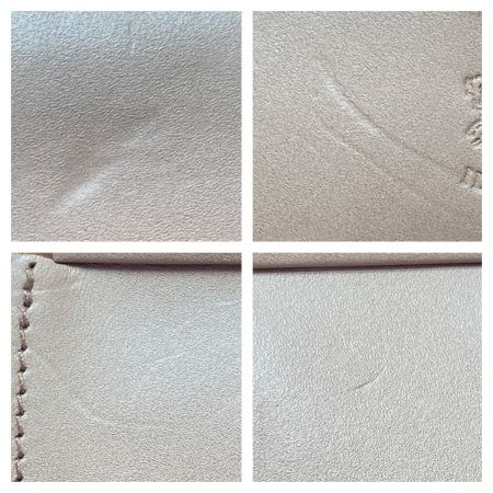  IL BISONTE イルビゾンテ 3つ折り財布 がま口 グレー x ゴールド金具 布袋付き