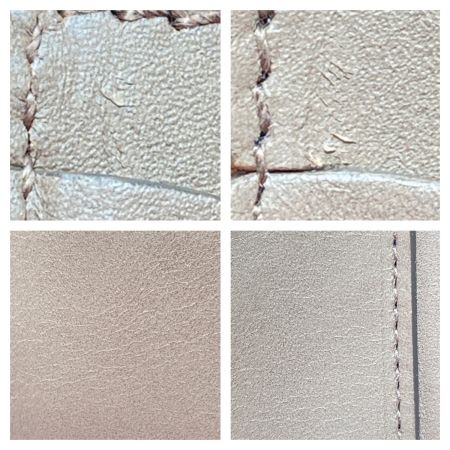  IL BISONTE イルビゾンテ 3つ折り財布 がま口 グレー x ゴールド金具 布袋付き