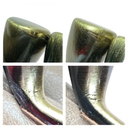  IL BISONTE イルビゾンテ 3つ折り財布 がま口 グレー x ゴールド金具 布袋付き