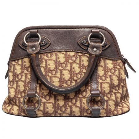  Christian Dior クリスチャンディオール トロッター ハンドバッグ 07-BO-0036 ブラウン ヴィンテージ CDロゴ