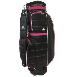 ◎◎ adidas アディダス キャディバッグ 8.5型 2.6kg レディース ブラックxピンク Cランク