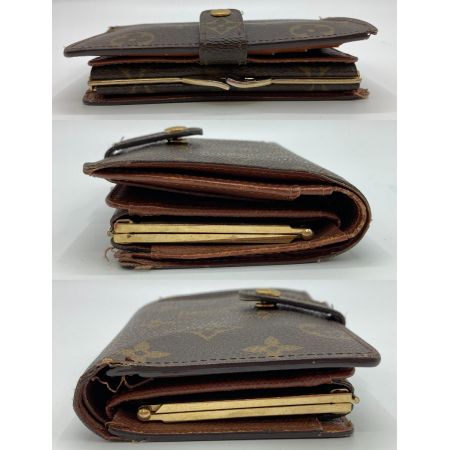  LOUIS VUITTON ルイヴィトン モノグラム ポルトモネ・ビエ ヴィエノワ がま口財布 M61663 ブラウン ダメージ多