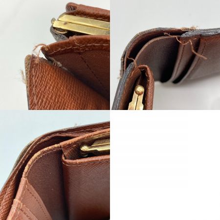  LOUIS VUITTON ルイヴィトン モノグラム ポルトモネ・ビエ ヴィエノワ がま口財布 M61663 ブラウン ダメージ多