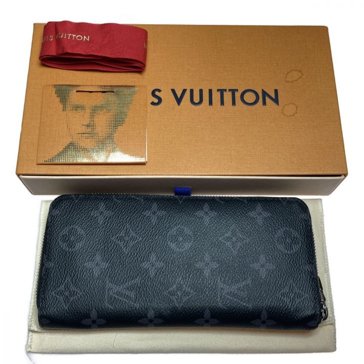 LOUIS VUITTON ルイヴィトン モノグラム・エクリプス ジッピーウォレット・ヴェルティカル M62295 ブラック 長財布 イニシャル入り  箱付｜中古｜なんでもリサイクルビッグバン