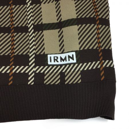  IRISHMAN アイリッシュマン オリジナルチェックニット メンズ Lサイズ ブラウン