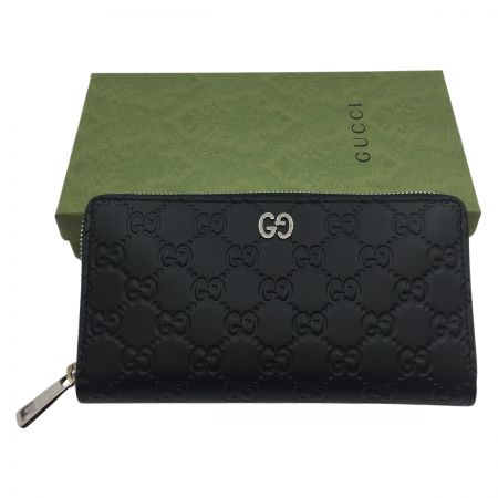  GUCCI グッチ ラウンドファスナー財布　ブラック　 473928-525040 ブラック 箱付き