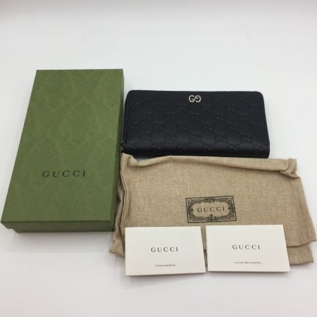  GUCCI グッチ ラウンドファスナー財布　ブラック　 473928-525040 ブラック 箱付き
