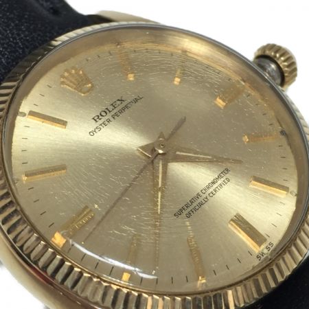  ROLEX ロレックス オイスターパーペチュアル 1005 K14 1005 自動巻 腕時計 ベルト社外