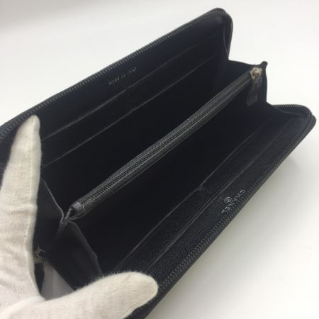  CHANEL シャネル カメリア ラウンド長財布 ブラック  A47007 箱付き