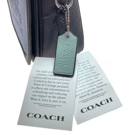  COACH コーチ ショルダーバッグ ホースアンドキャリッジ C8228 ブルー系 キャンバス クラッチバッグ