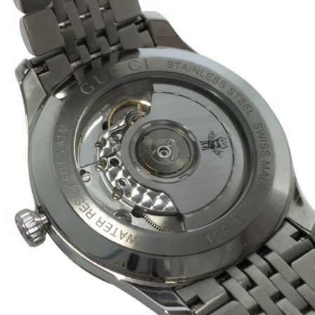  GUCCI グッチ Gタイムレス 自動巻 腕時計 126.3 YA126353 箱・コマ付 文字盤ブラック タイガー