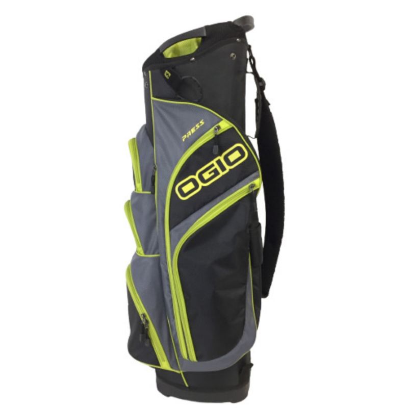 中古】 OGIO キャディバッグ 9.5型 2kg 14分割 ブラックxグレーxライト