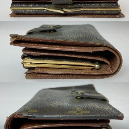  LOUIS VUITTON ルイヴィトン モノグラム ポルトモネ・ビエ ヴィエノワ がま口財布 M61663 ブラウン ダメージ多