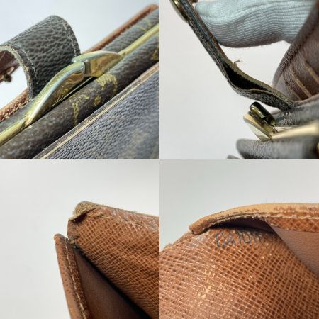  LOUIS VUITTON ルイヴィトン モノグラム ポルトモネ・ビエ ヴィエノワ がま口財布 M61663 ブラウン ダメージ多