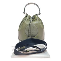 ◎◎ COACH コーチ ハンドバッグ  C4100 グリーン ショルダーバッグ 2WAYバッグ 巾着型 Bランク