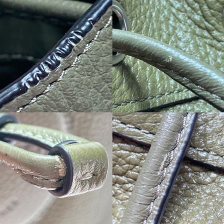  COACH コーチ ハンドバッグ  C4100 グリーン ショルダーバッグ 2WAYバッグ 巾着型