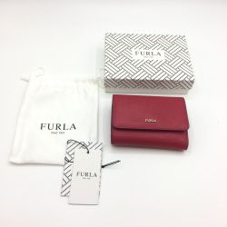 ◎◎ FURLA フルラ 3つ折り財布 FURLA 872819　財布  872819 レッド 中古品 Aランク