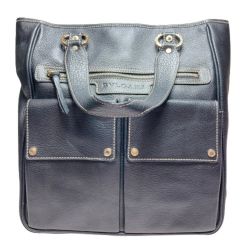 ◎◎ BVLGARI ブルガリ ABELEL トートバッグ ブラック x ゴールド金具 ハンドバッグ Bランク