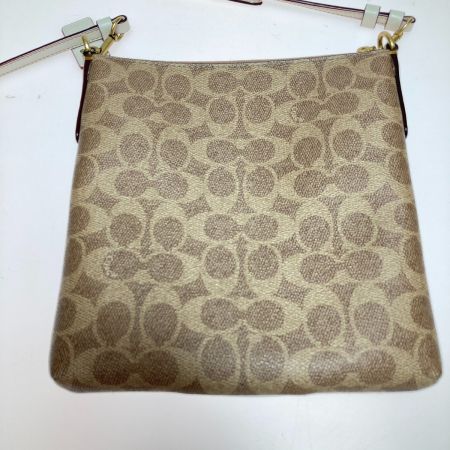  COACH コーチ キット メッセンジャー クロスボディ カラーブロック シグネチャー キャンバス バッグ 41321 ブラウン x ホワイト