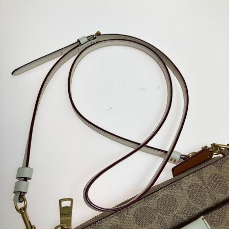  COACH コーチ キット メッセンジャー クロスボディ カラーブロック シグネチャー キャンバス バッグ 41321 ブラウン x ホワイト