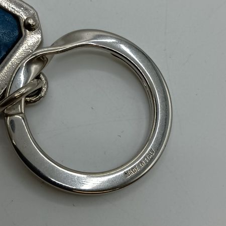  GUCCI グッチ マイクログッチシマ キーホルダー キーリング 199916 BMJ0N 4611 青 x シルバー