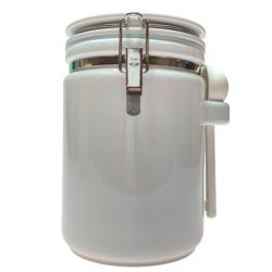 ◎◎ ZERO JAPAN ゼロジャパン ラウンドキャニスターL 陶製スプーン 1800cc RC-35L WH ホワイト Bランク