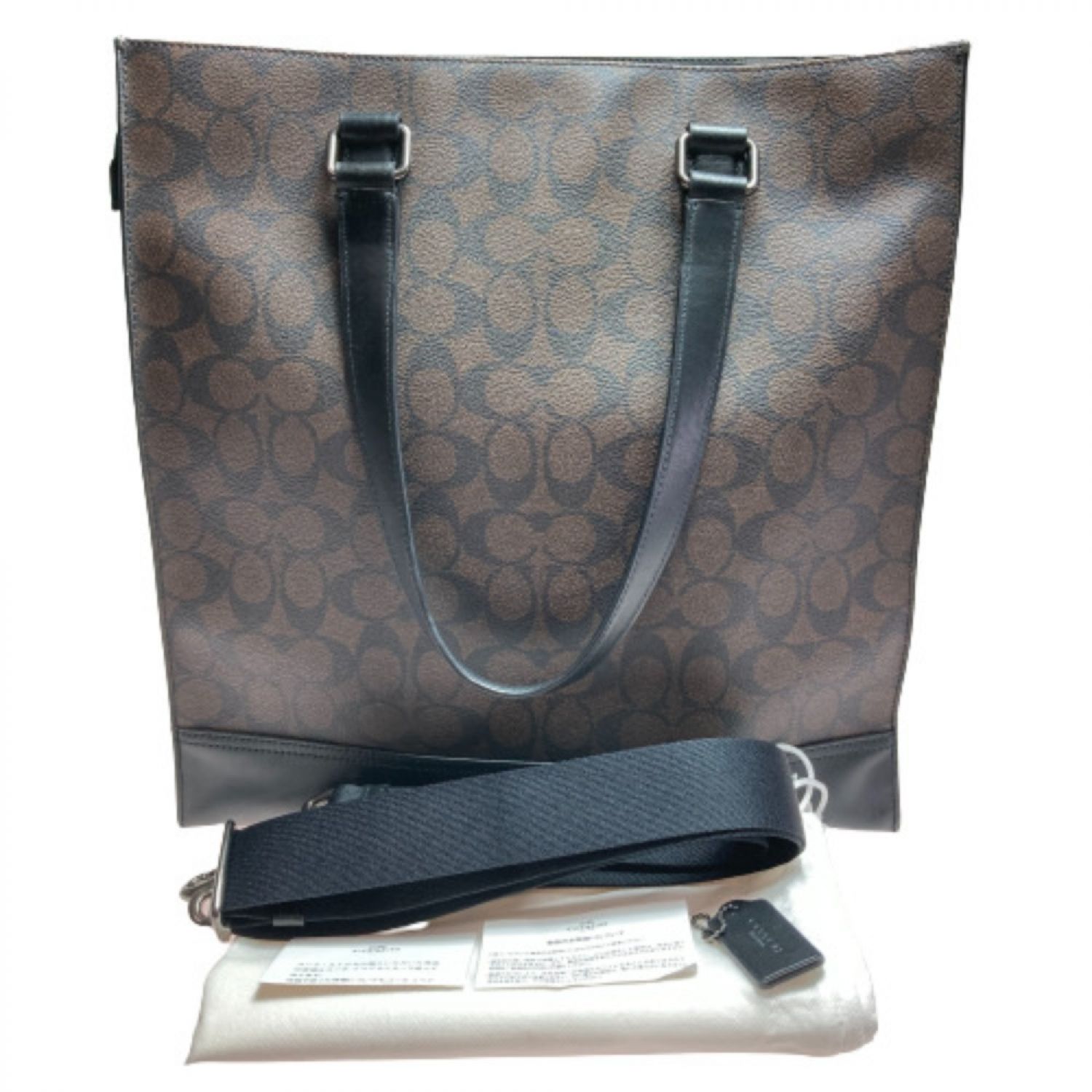 中古】 COACH コーチ トートバッグ シグネチャー C1248 ブラウン系