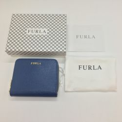 ◎◎ FURLA フルラ 二つ折り財布 　BAYLON　S　AROUN 828041 ブルー Aランク