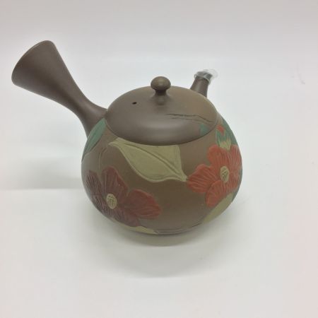   常滑焼　昭陽作　椿　 茶器揃(急須・湯冷・煎茶碗五客) 未使用品