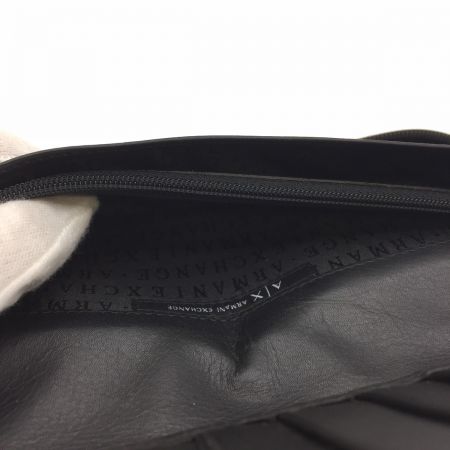  ARMANI EXCHANGE  アルマーニエクスチェンジ AX ラウンドロゴファスナー レザー長財布 ブラック 中古品