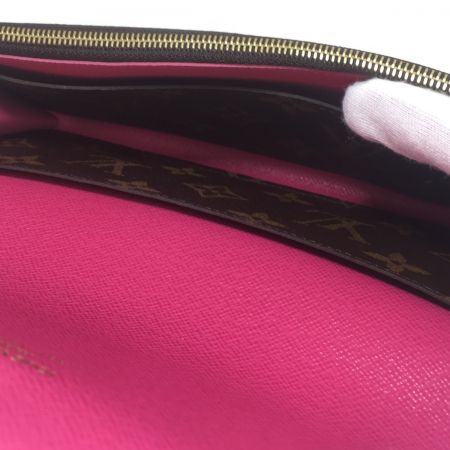  LOUIS VUITTON ルイヴィトン モノグラム ポルトフォイユ・エミリー 長財布 フラワーモチーフ チャーム付 M68313 ブラウン