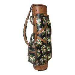 ◎◎ KENZO ケンゾー キャディバッグ レディース 3分割  黒x茶x花柄 Bランク