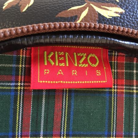  KENZO ケンゾー キャディバッグ レディース 3分割  黒x茶x花柄