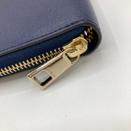  FURLA フルラ 2つ折り財布 ミニ財布 ラウンドファスナー  箱付 ネイビー