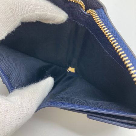  FURLA フルラ 2つ折り財布 ミニ財布 ラウンドファスナー  箱付 ネイビー