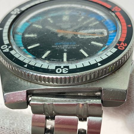  SEIKO セイコー 5スポーツ ブルーベゼル 自動巻き 腕時計 6119-6050 傷多 リューズ・ベゼル破損 ジャンク 現状渡し