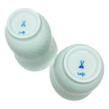  Meissen マイセン 波の戯れ ホワイト ペア タンブラー 箱付