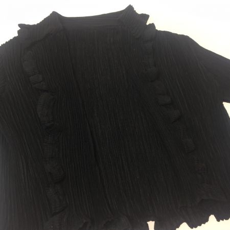  SPECCHIO スペッチオ  カーディガン プリーツ×フリルカーディガン  薄手 462-402 ブラック