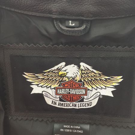   ハーレーダビットソン レザージャケット ブラック Lサイズ　中古品