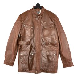 ◎◎ HORN WORKS ホーンワークス ライダースジャケット 3L 牛革 バッファロー ブラウン Bランク